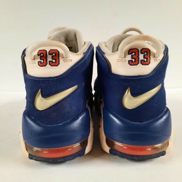 Nike Air More Uptempo Knicks Mens Size 8.5 Blue White Sneakers Shoes 2017 Pippen - Picture 9 of 11